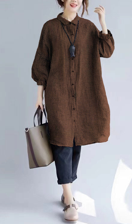 Oversized T-skjorte med Ruter for Damer 11