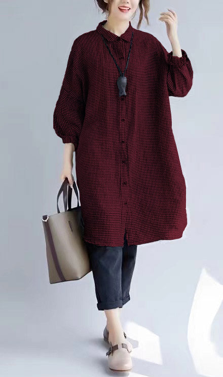 Oversized T-skjorte med Ruter for Damer 7
