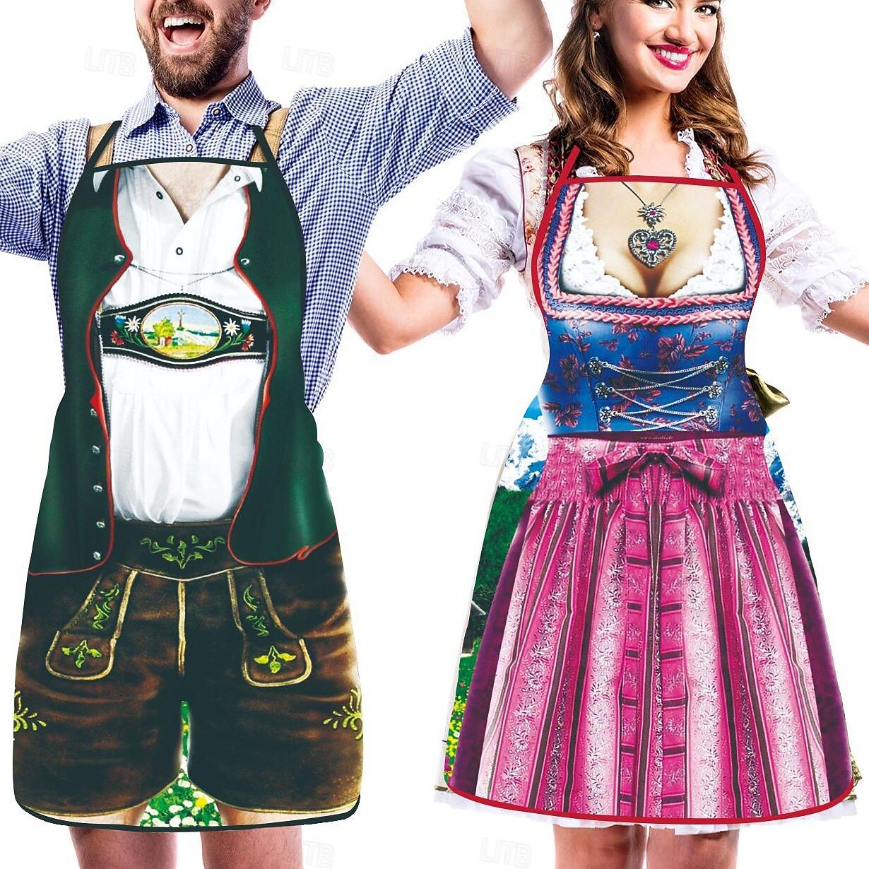 Par Schürzen i Oktoberfest-stil med Humor 7