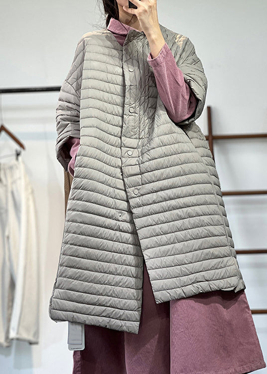 Parka for kvinner i plus size med lommer og knapper 1