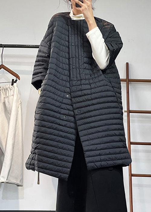 Parka for kvinner i plus size med lommer og knapper 2