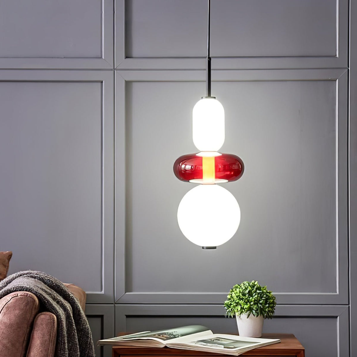 Pendellampe i glass med moderne design 2