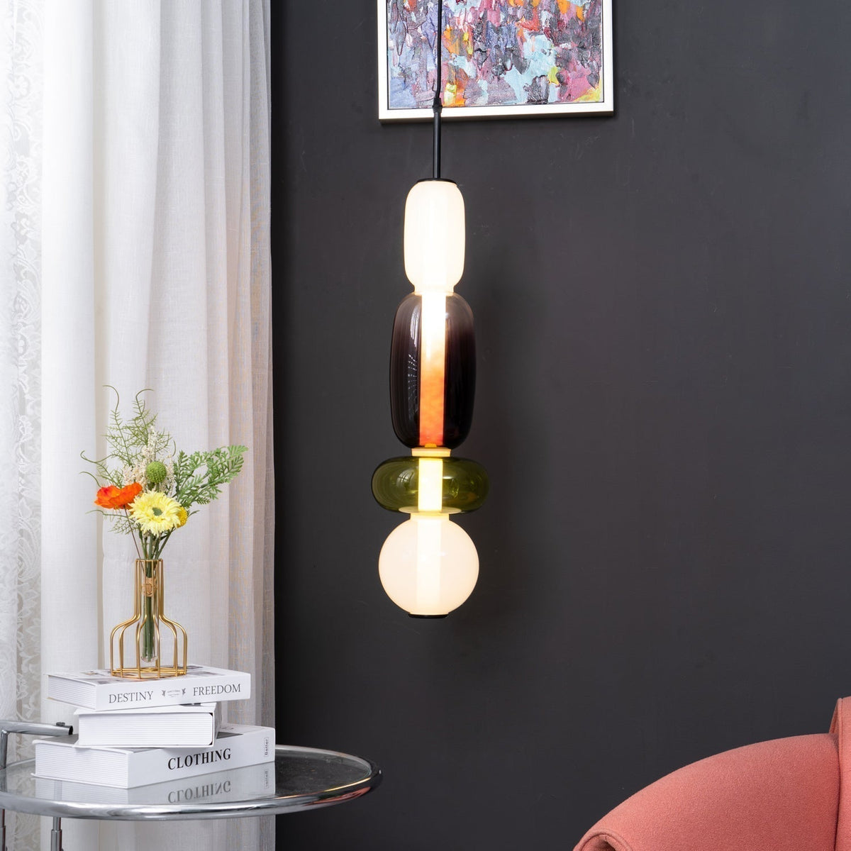 Pendellampe i glass med moderne design 4