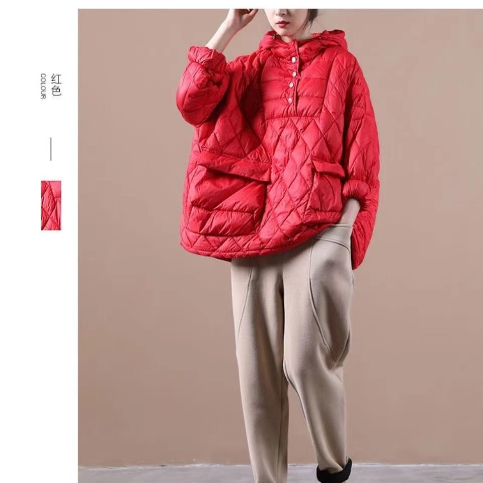 Plus Size Hettegenser med Pufferjakke til Dame 6