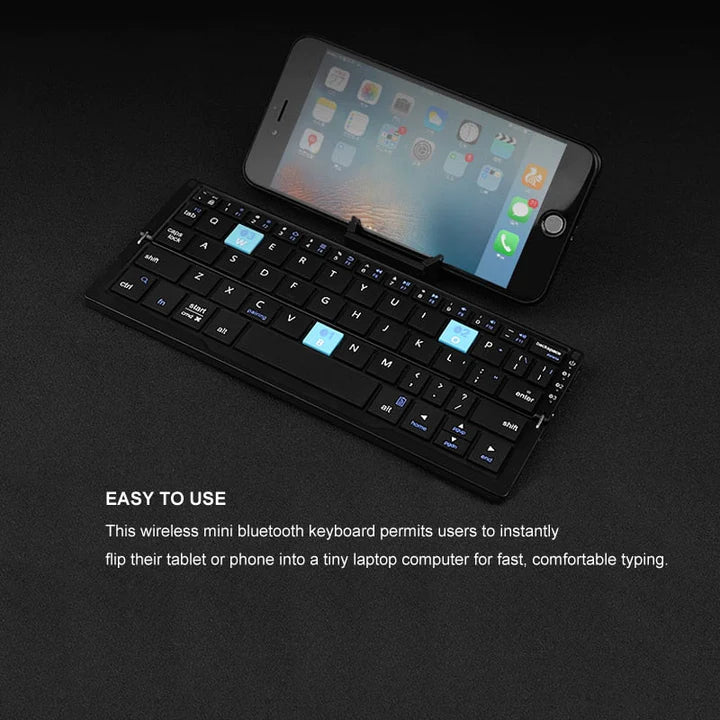 Bærbart Tastatur Plast Silikon Kompakt Design for Mobil Enhet-1