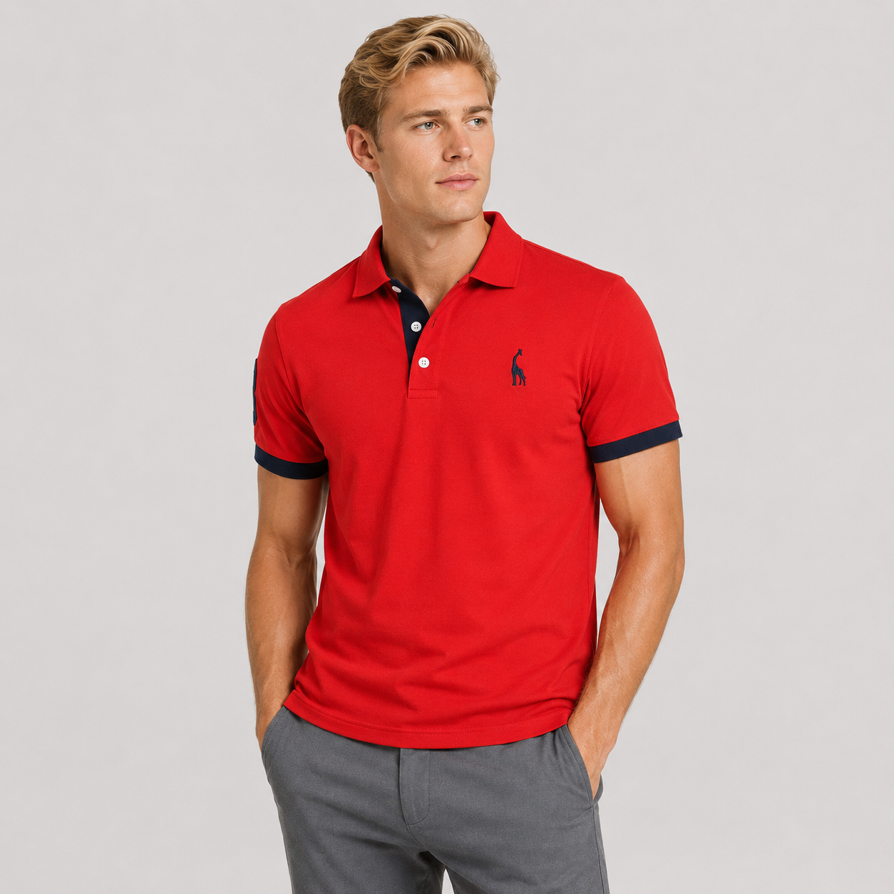 Herre Polo Skjorte Klassisk Design Med Avslappet Passform