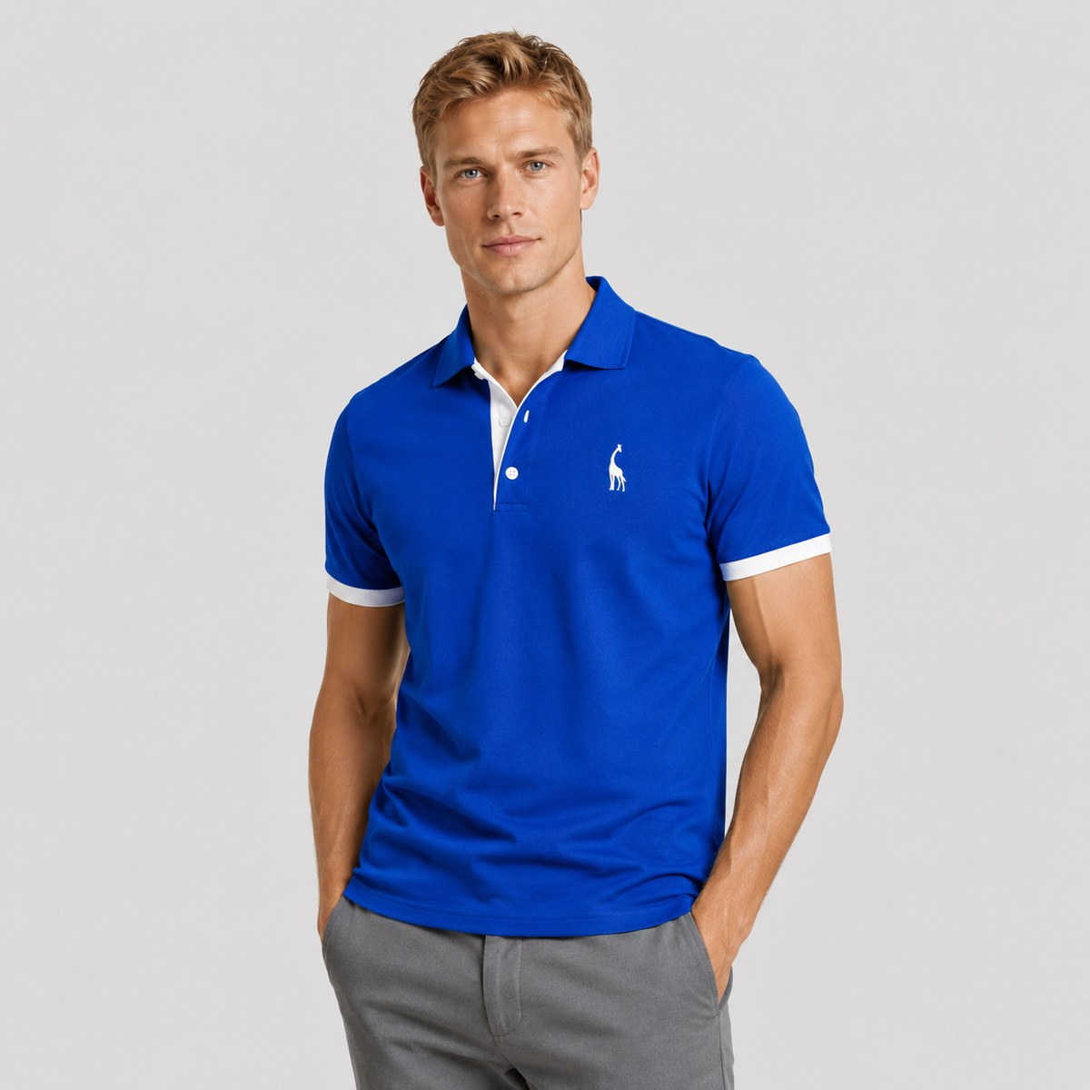 Herre Polo Skjorte Klassisk Design Med Avslappet Passform