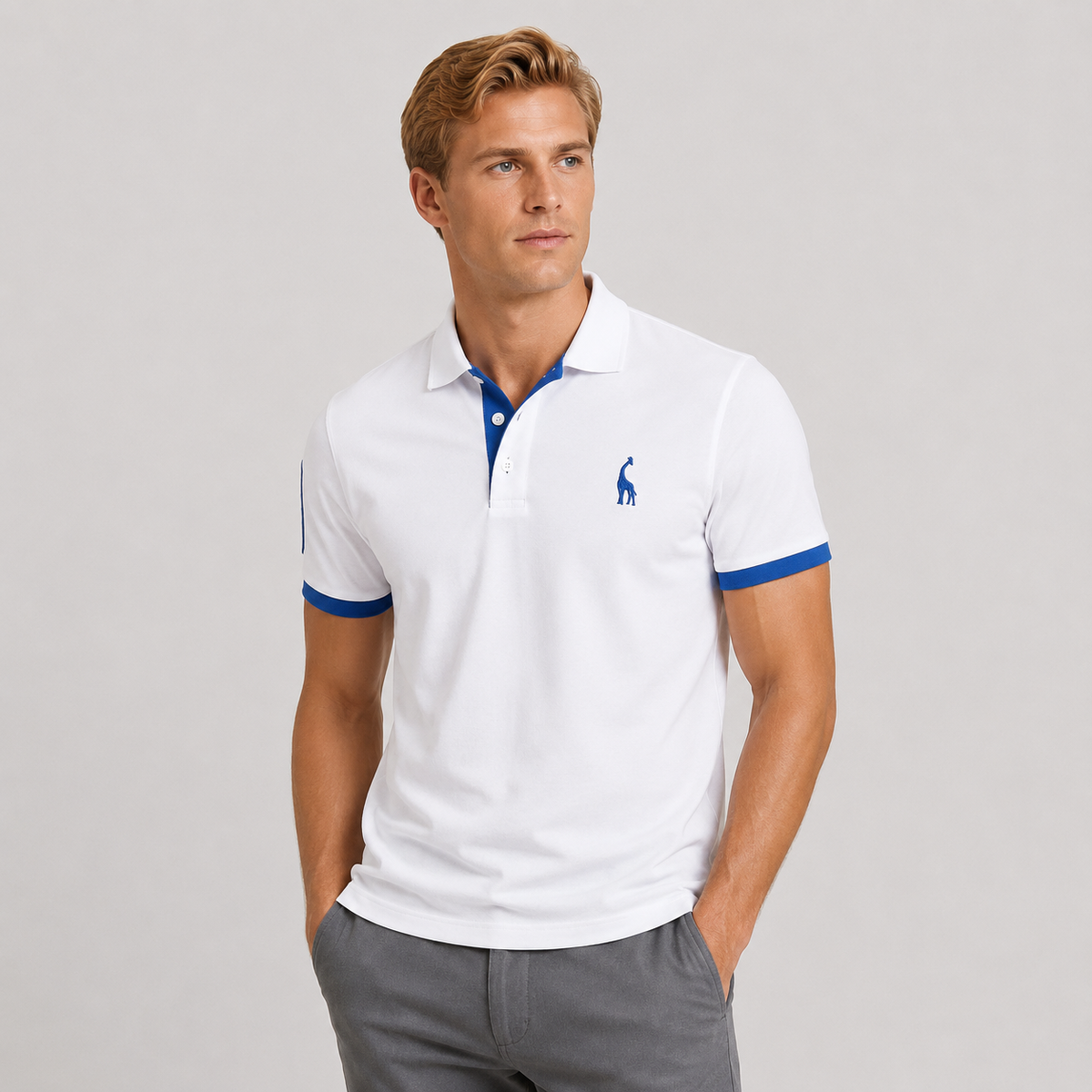 Herre Polo Skjorte Klassisk Design Med Avslappet Passform