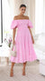 Damekjole Off-Shoulder Midi Myk Pustende Stoff-1