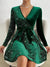Dame Kjole Elegant med Paljettkant Polyester 6