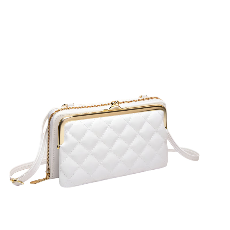 Dame Crossbody Veske Kompakt Vegansk Lær Justerbar Rem 1