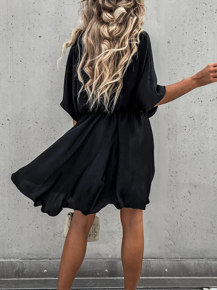 Dame Minikjole V-Hals Elegant Bærekraftige Materialer 4