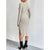 Damekjole Midi Ribbestrikket Elegant Polyester 3