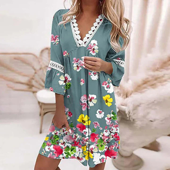 Variant image for Dame Sommerkjole Blomsterdesign Lett Materiale for Varme Dager-17
