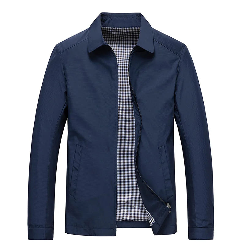 Herre Jakke Business Casual Tynn Bomull Polyester 5