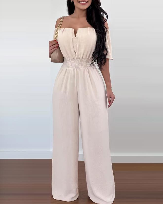 Variant image for Dame Jumpsuit Off-Shoulder Plisserte Polyester Elegant-2