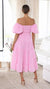 Damekjole Off-Shoulder Midi Myk Pustende Stoff-4