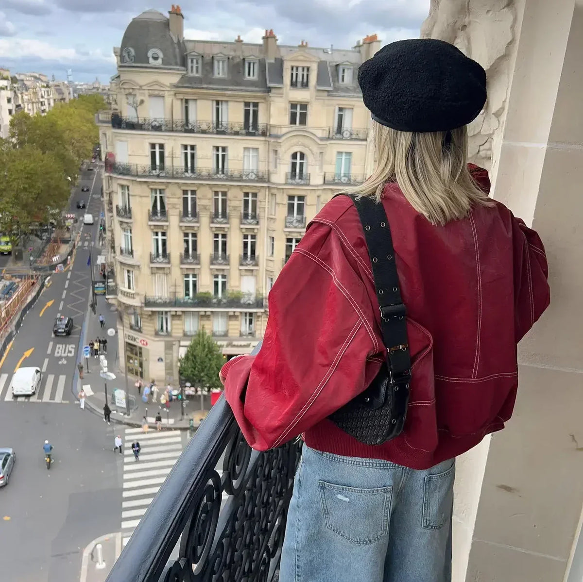 Dame Oversized Bomberjakke Grå Vinter Trendy Varm Foring-5
