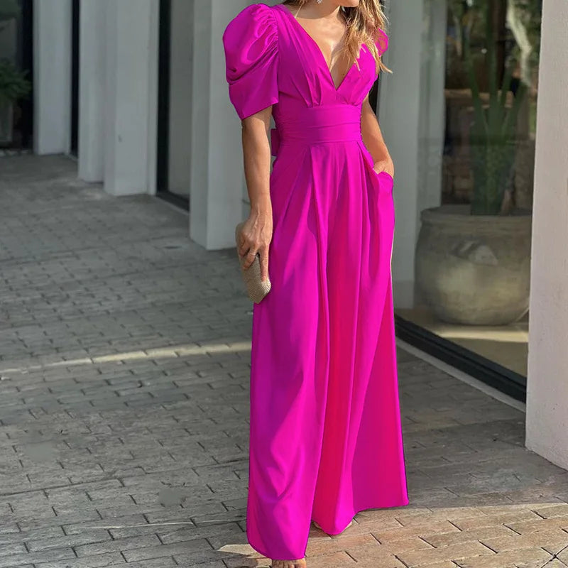 Dame Jumpsuit Elegant Tidløs Design Høykvalitets Stoff-6