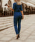 Dame Jumpsuit V-hals Halv Ermer Polyester Elegant Komfortabel-3