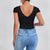 Kvinne Body med Blonde Detaljer Stretch Polyester