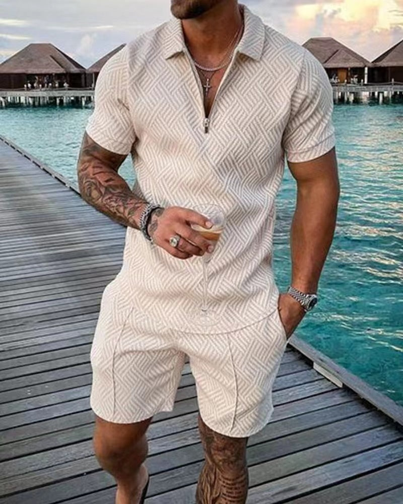 Variant image for Herre Skjorte og Shorts Sett Trendy Lett Bomull-1
