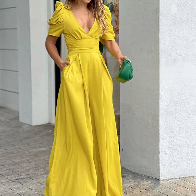 Dame Jumpsuit Elegant Tidløs Design Høykvalitets Stoff-4