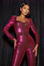 Dame Jumpsuit Elegant Langermet Polyester Slank Passform-6