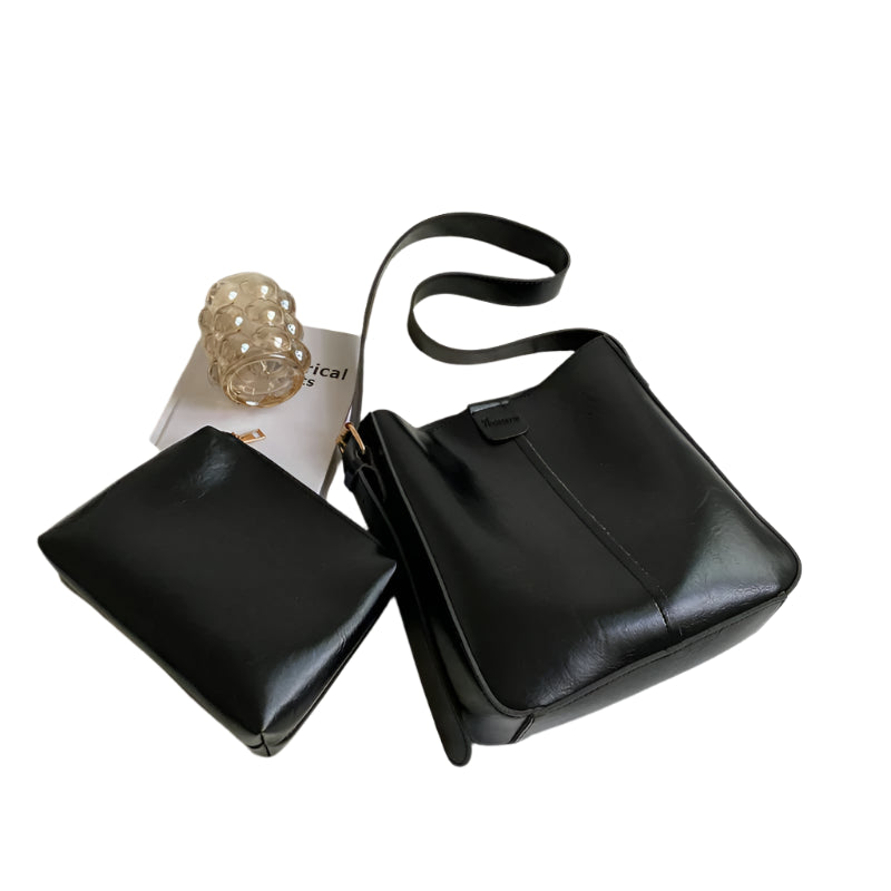 Skulderveske Dame Vintage Chic Skinn Romslig Design 1