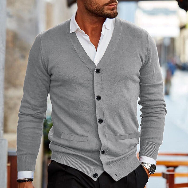 Cardigan Jakke Herre Casual Myk Materiale-6
