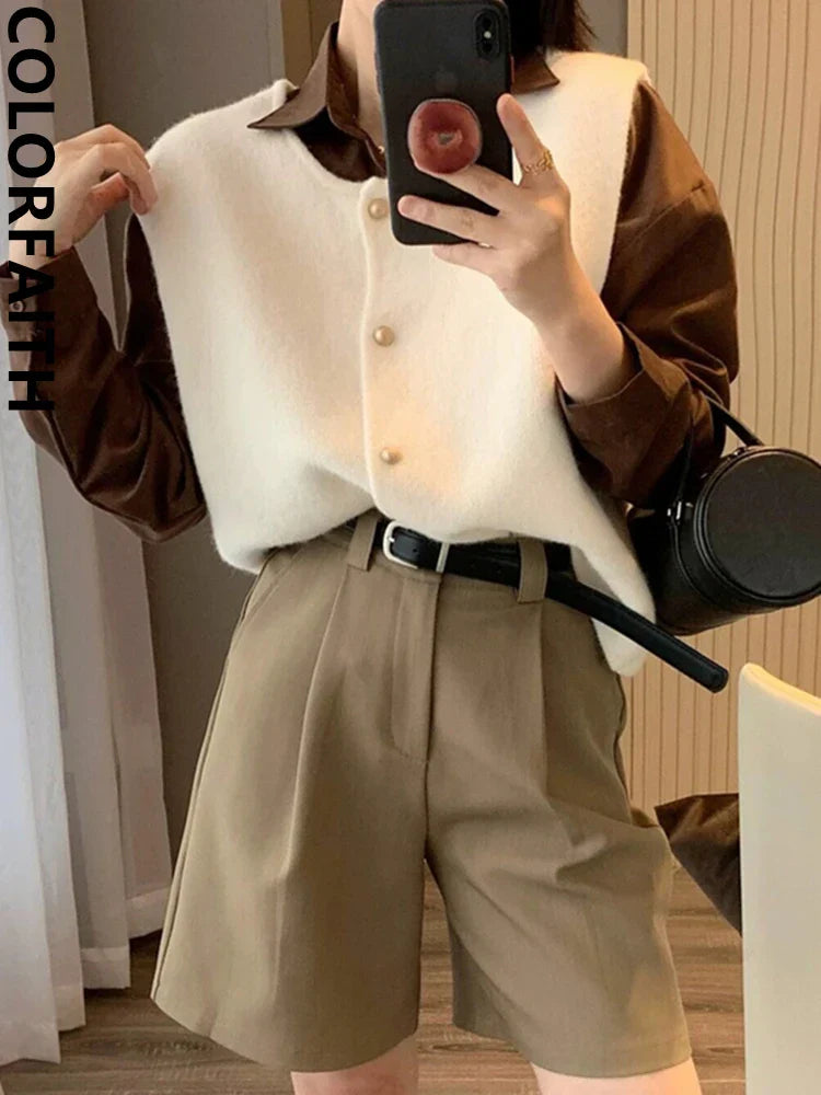 Kvinne Cardigan Klassisk Stil Myk Bomullsblanding 6