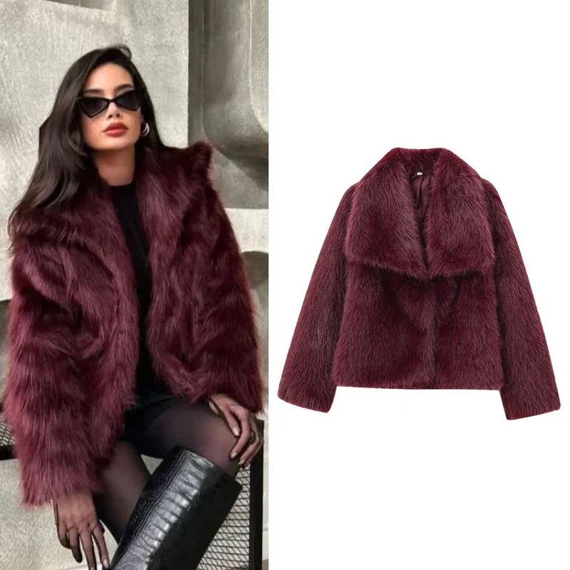 Vinterjakke Dame Plysj Komfortabel Polyester 5