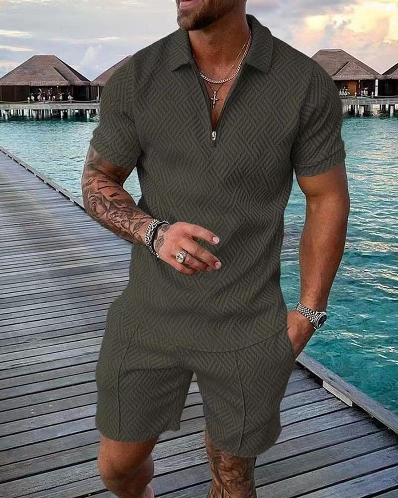 Variant image for Herre Skjorte og Shorts Sett Trendy Lett Bomull-25