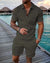 Variant image for Herre Skjorte og Shorts Sett Trendy Lett Bomull-25