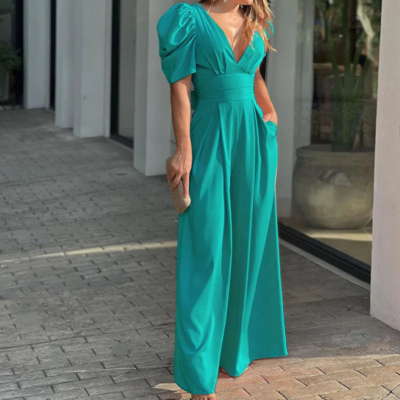 Dame Jumpsuit Elegant Tidløs Design Høykvalitets Stoff-1