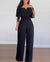 Dame Jumpsuit Off-Shoulder Plisserte Polyester Elegant-2