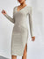 Damekjole Midi Ribbestrikket Elegant Polyester 1