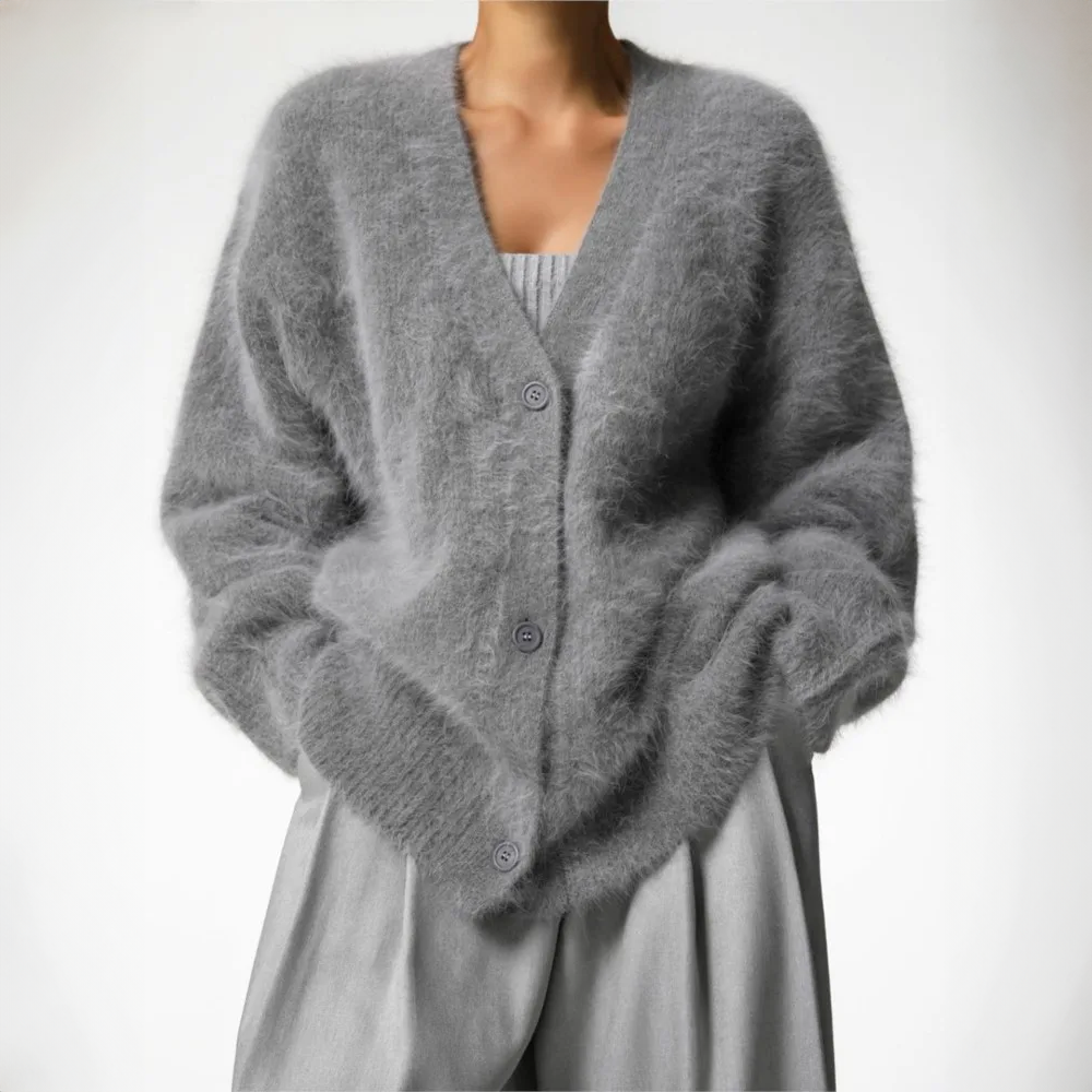 Dame Strikkejakke Elegant Myk Strikket Akryl 6