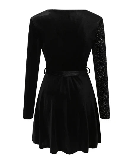 Dame Kjole Elegant med Paljettkant Polyester 5