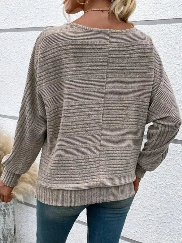 Damegenser Stripet Løs Passform Katoen-Acrylmix 6