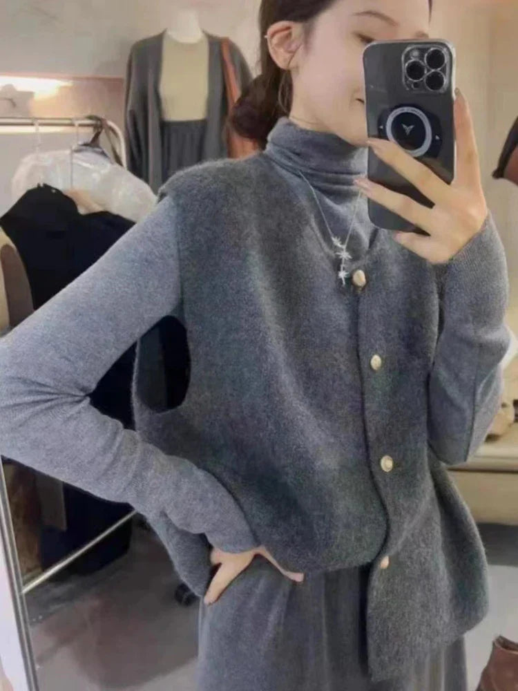 Kvinne Cardigan Klassisk Stil Myk Bomullsblanding 5
