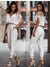 Dame Jumpsuit Åpne Skuldre V-hals Polyester Elegant Komfortabel-4