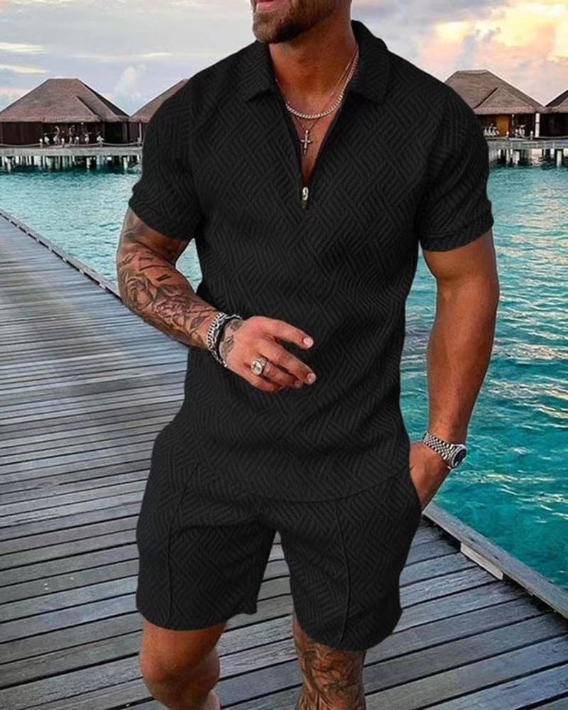 Variant image for Herre Skjorte og Shorts Sett Trendy Lett Bomull-9