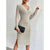 Damekjole Midi Ribbestrikket Elegant Polyester 4