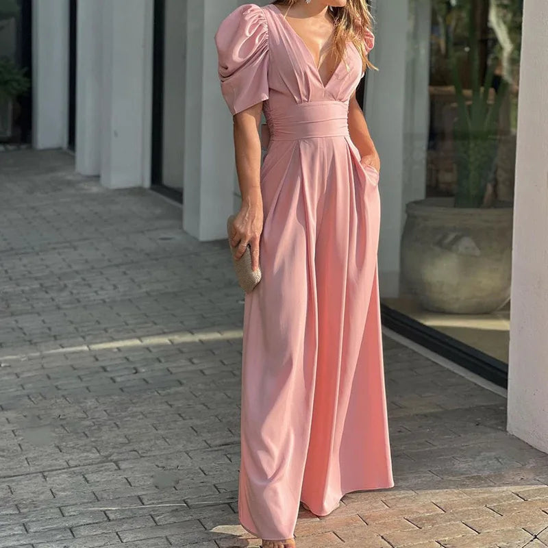 Dame Jumpsuit Elegant Tidløs Design Høykvalitets Stoff-2