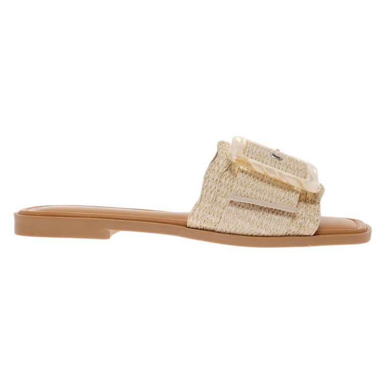 Sandaler for kvinner med spenne i naturlig stil 0