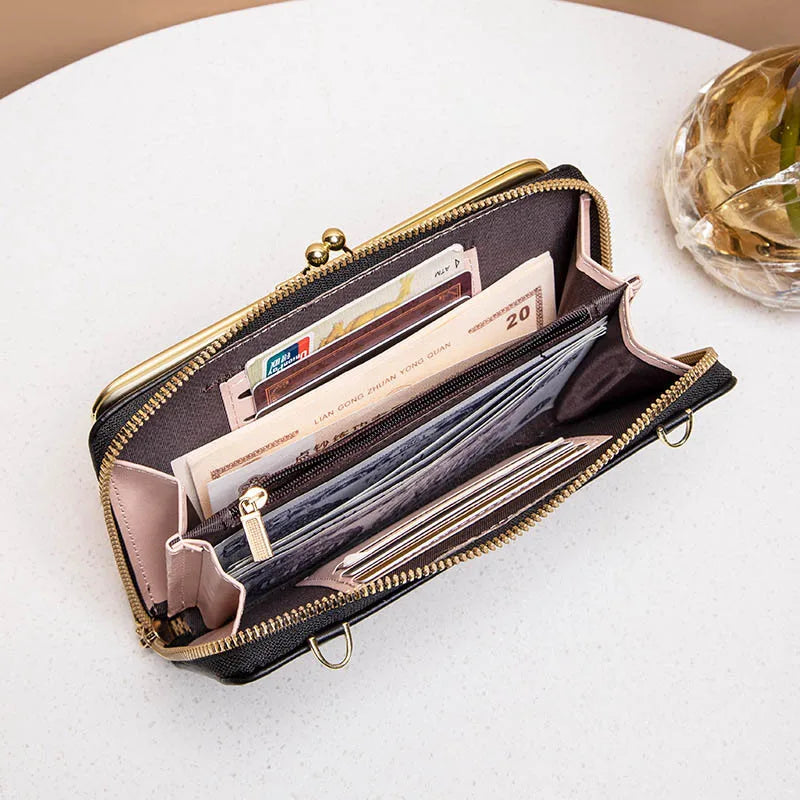 Dame Crossbody Veske Kompakt Vegansk Lær Justerbar Rem 6