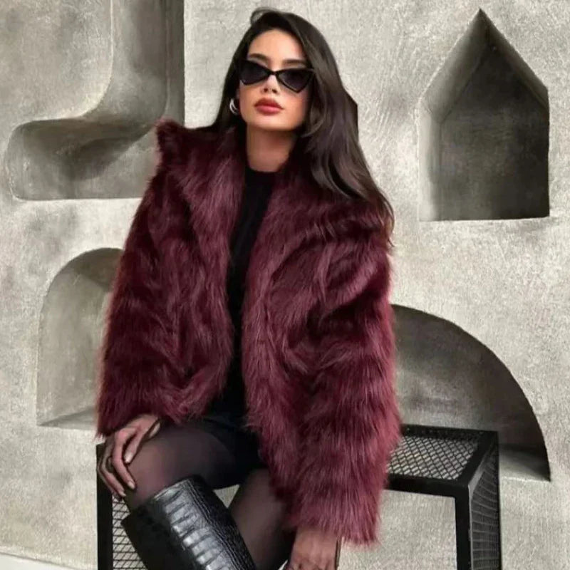 Vinterjakke Dame Plysj Komfortabel Polyester 3