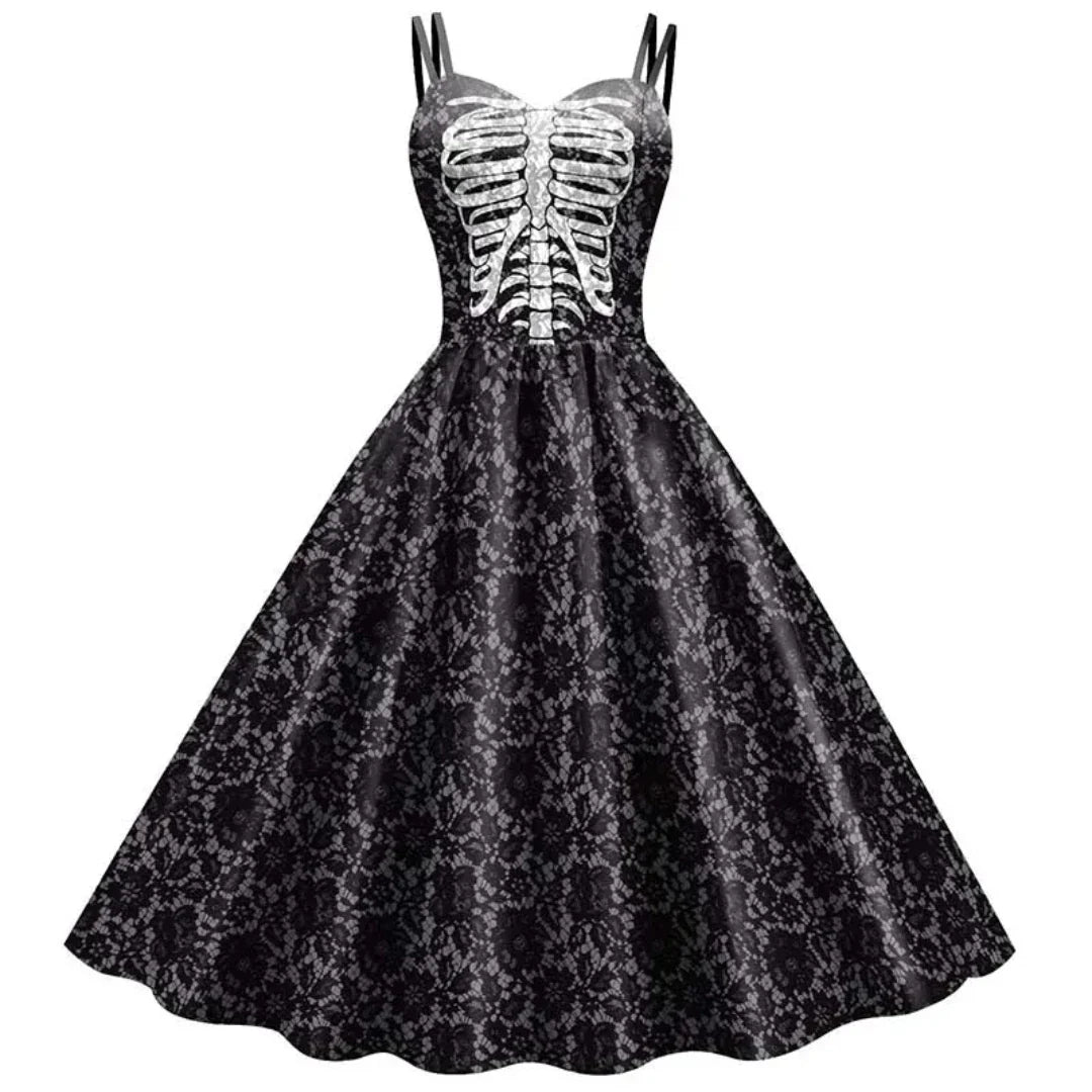 Damekjole Gotisk A-Line Vintage Stil Lett Stoff 1