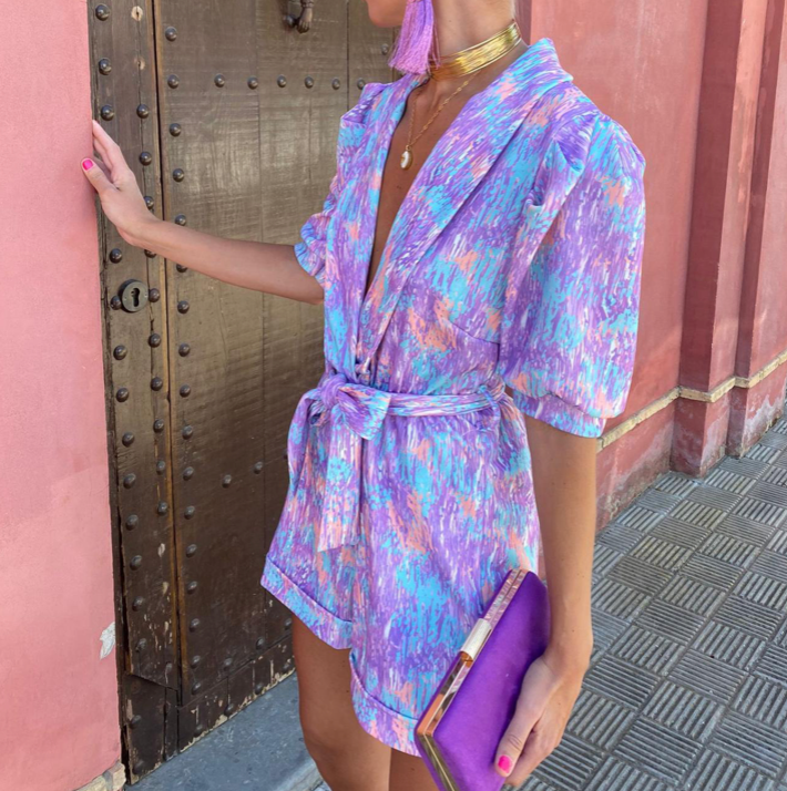 Dame Jumpsuit Pustende Bomull Trendy Design 6